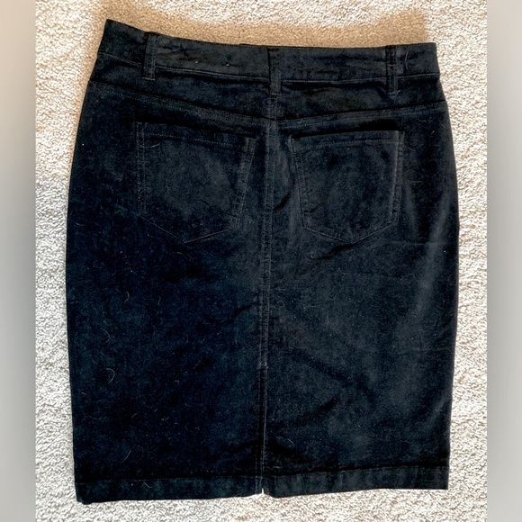 Charter club black corduroy velvet stretch pencil skirt | high rise - Picture 2 of 4